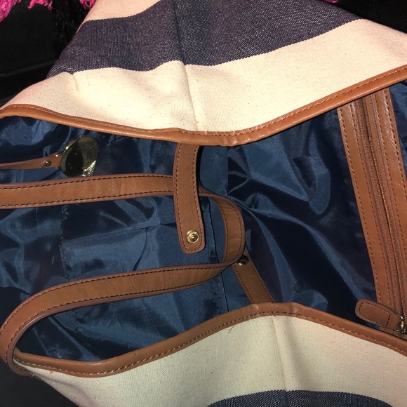 Large Stripped Canvas Tote Bag - Picture 4 of 6